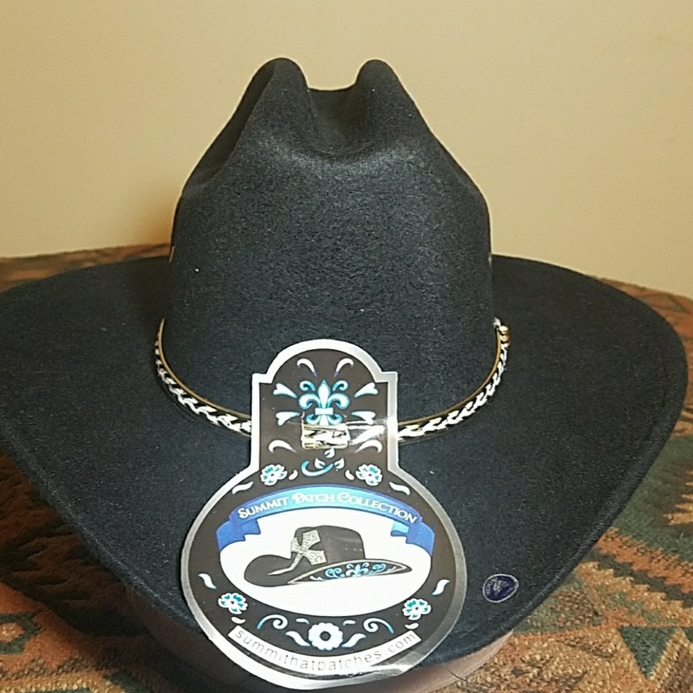 Child's Black wool cowboy hat w/ gold hat band